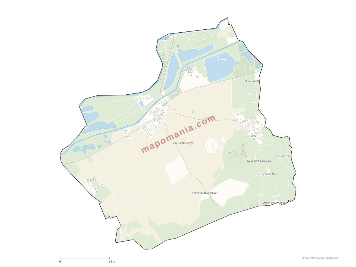 Carte de La Genevraye à personnaliser