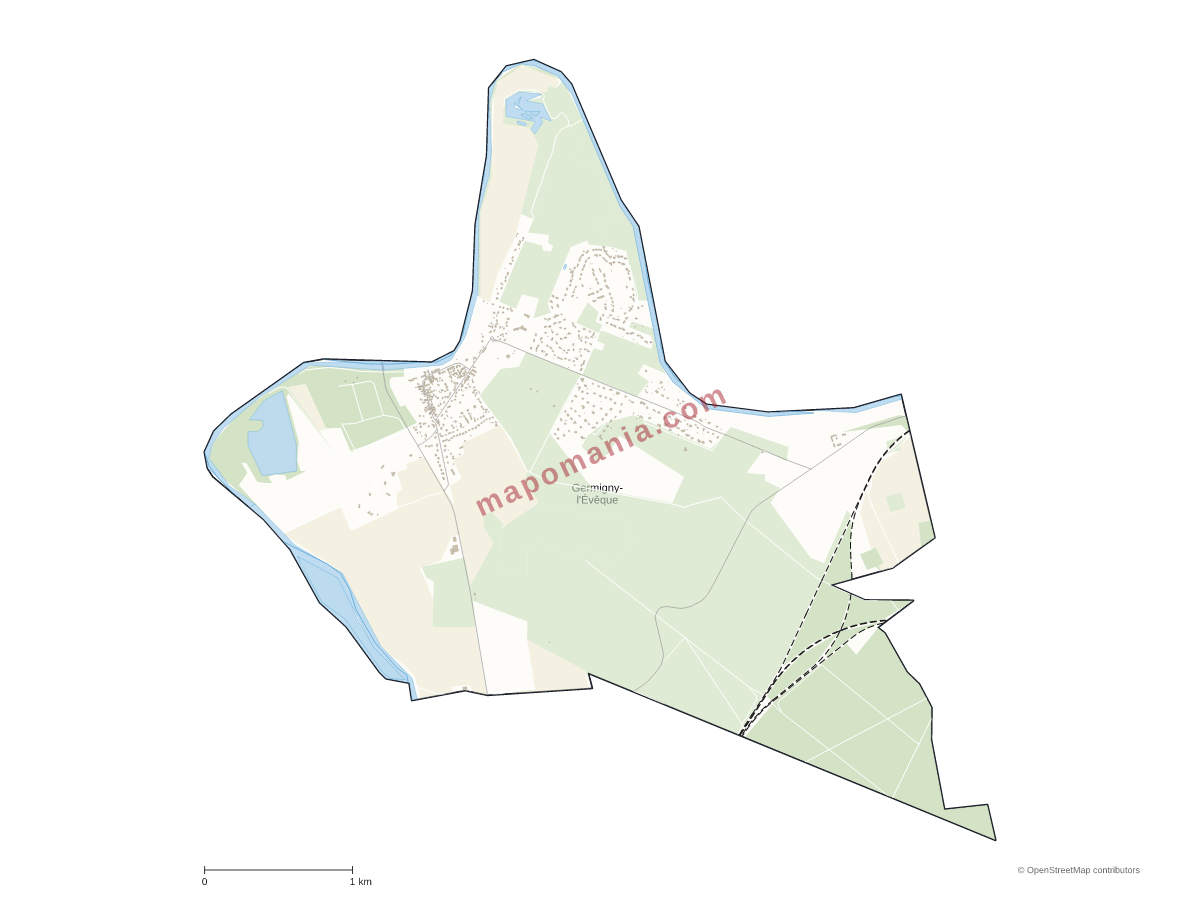 Carte de Germigny-l'Évêque à personnaliser