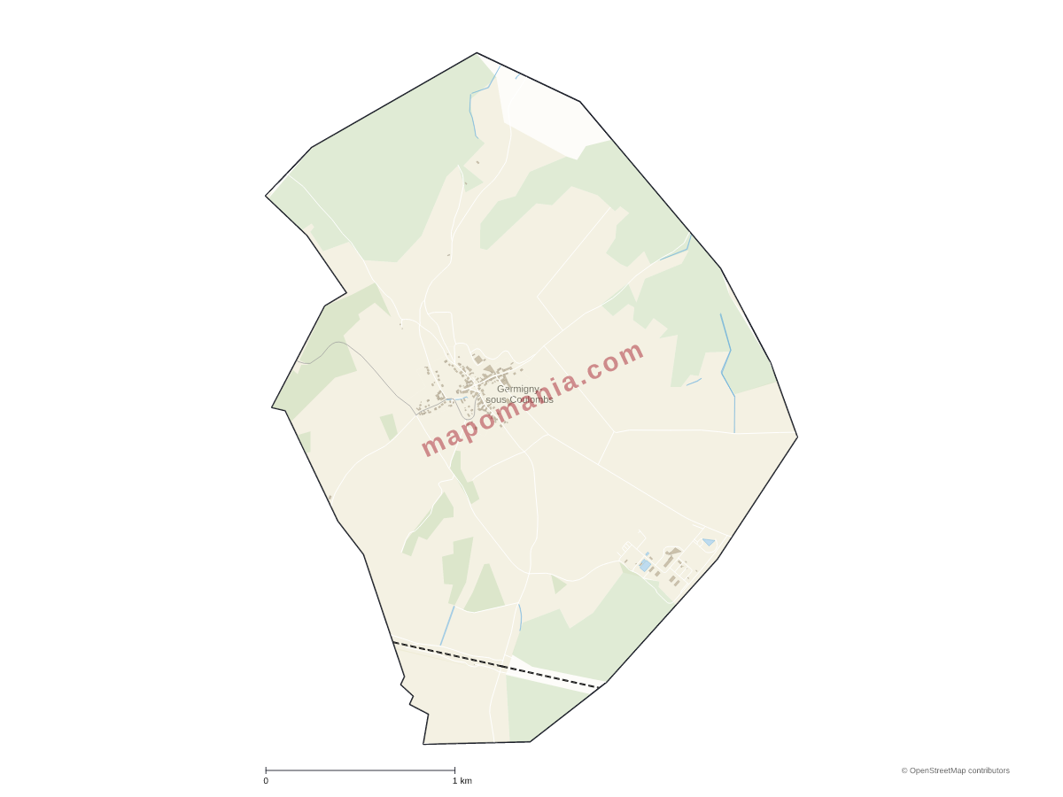 Carte de Germigny-sous-Coulombs à personnaliser