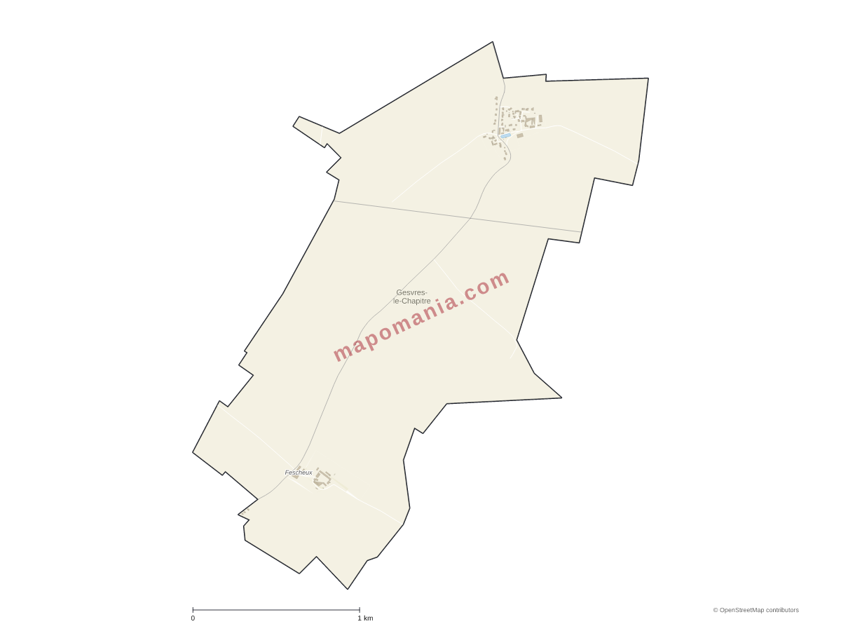 Carte de Gesvres-le-Chapitre à personnaliser