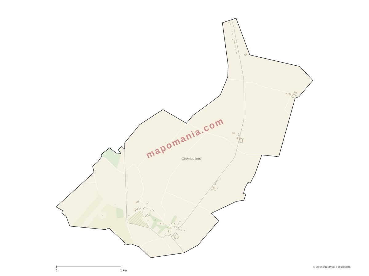 Carte de Giremoutiers à personnaliser