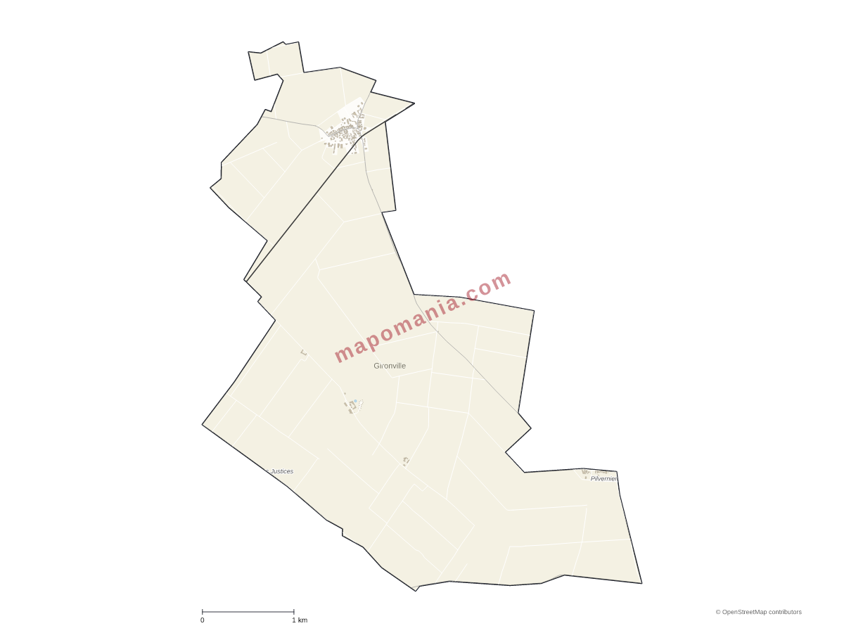 Carte de Gironville à personnaliser