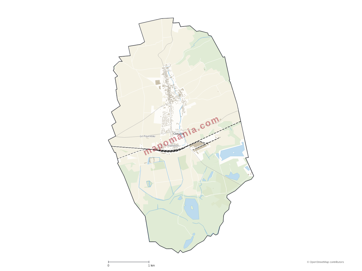 Carte de Gouaix à personnaliser