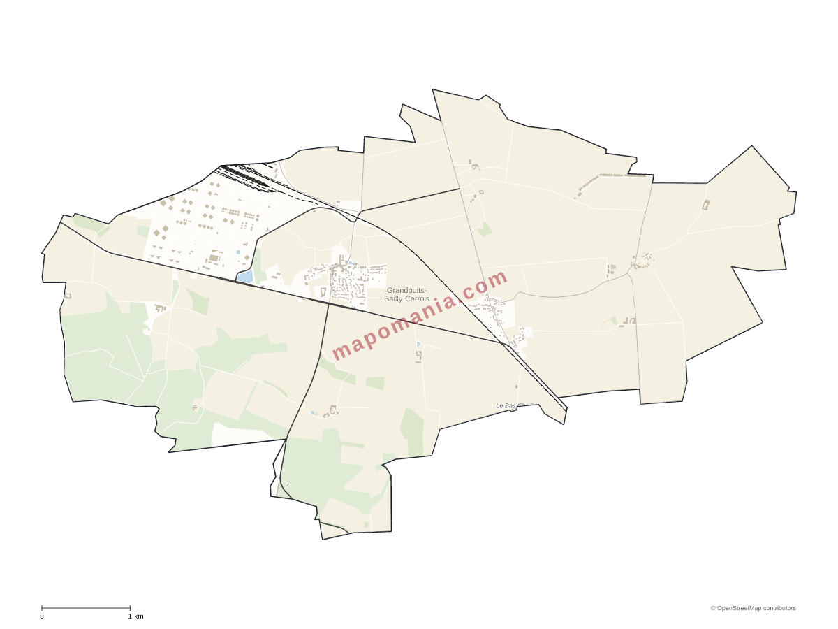 Carte de Grandpuits-Bailly-Carrois à personnaliser