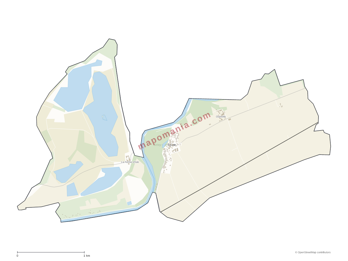 Carte de Grisy-sur-Seine à personnaliser