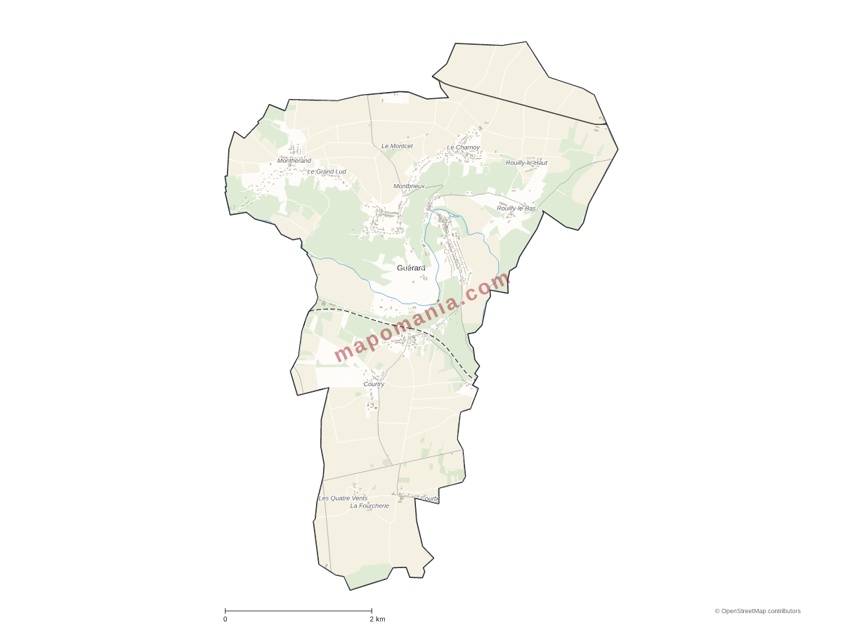 Carte de Guérard à personnaliser