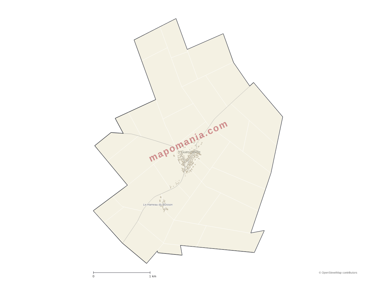 Carte de Guercheville à personnaliser