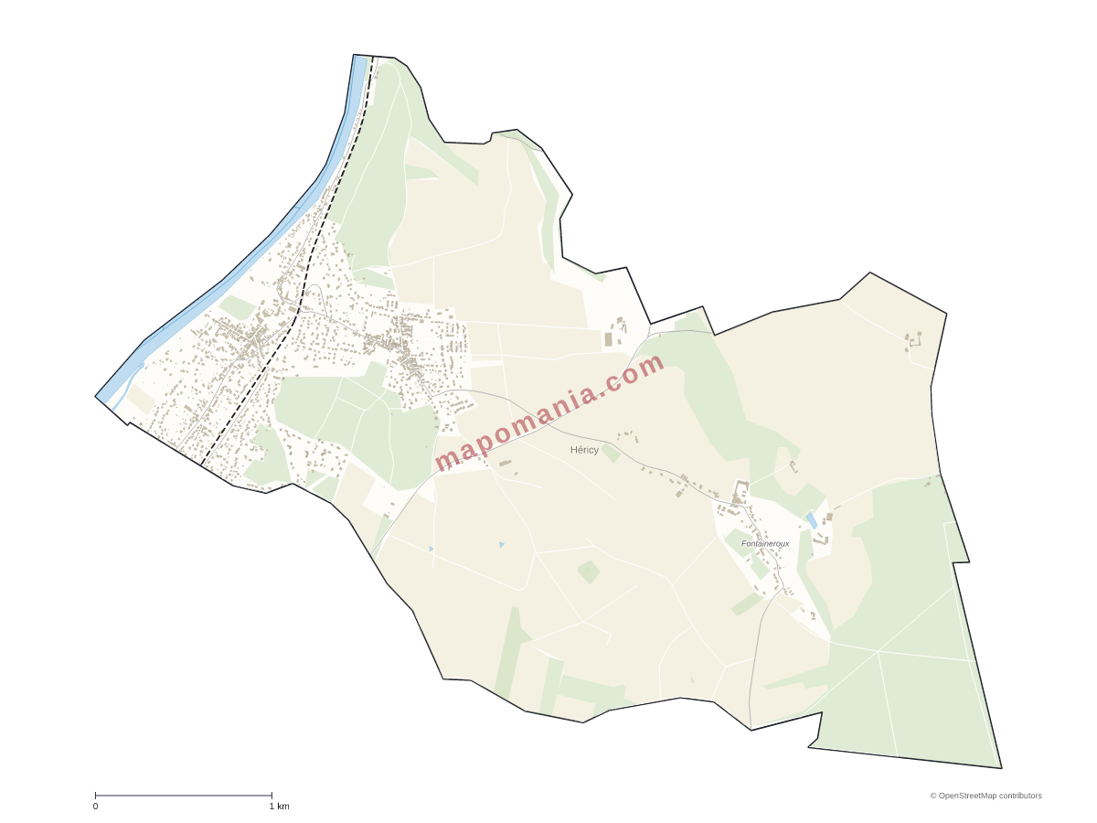 Carte de Héricy à personnaliser