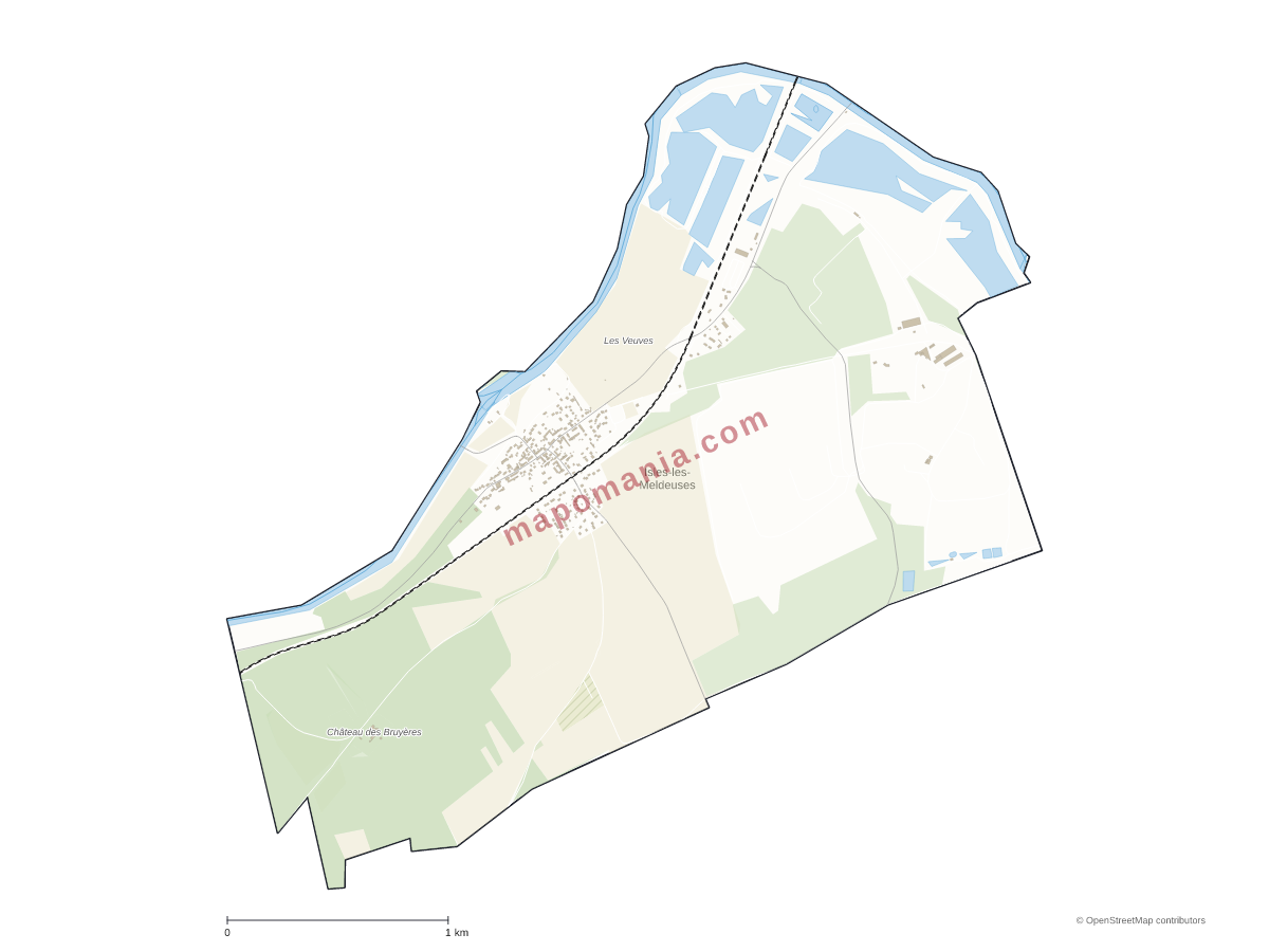 Carte de Isles-les-Meldeuses à personnaliser