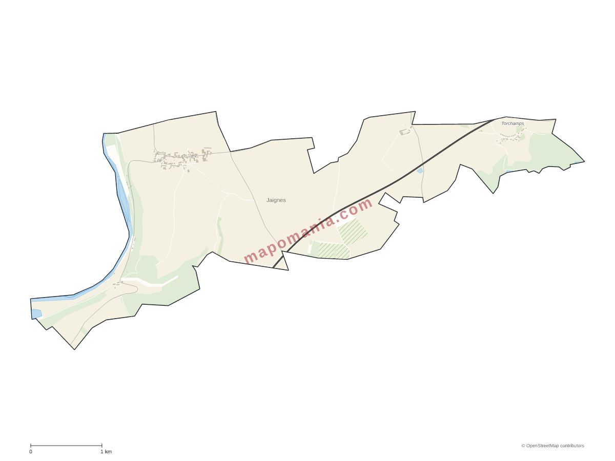 Carte de Jaignes à personnaliser