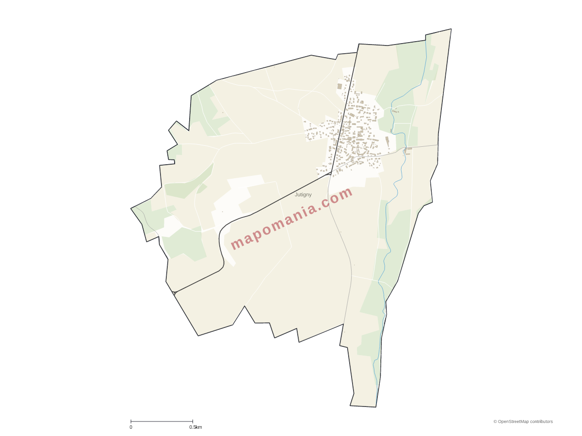 Carte de Jutigny à personnaliser