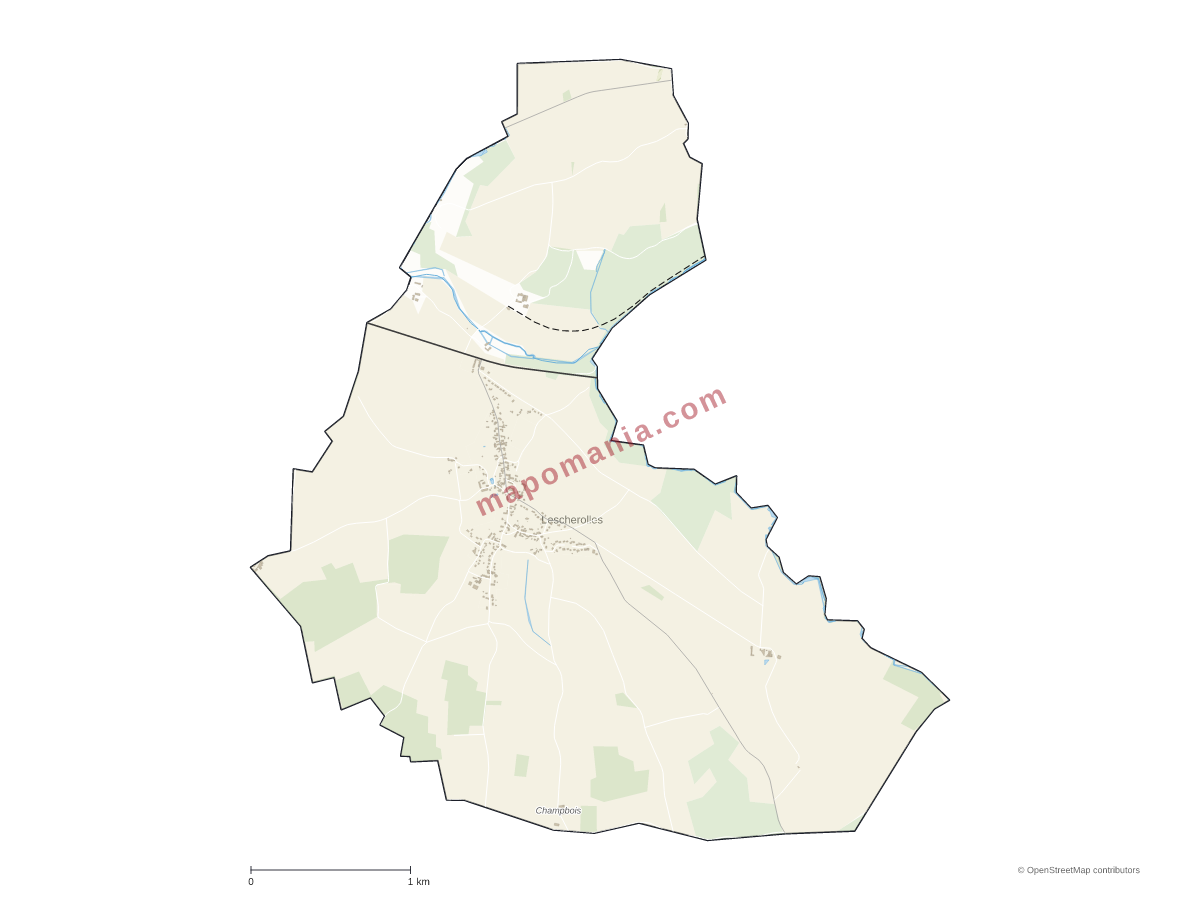 Carte de Lescherolles à personnaliser