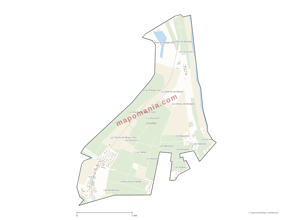 Carte de Lesches à personnaliser