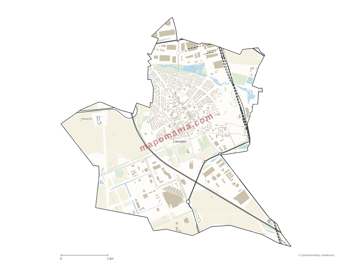 Carte de Lieusaint à personnaliser