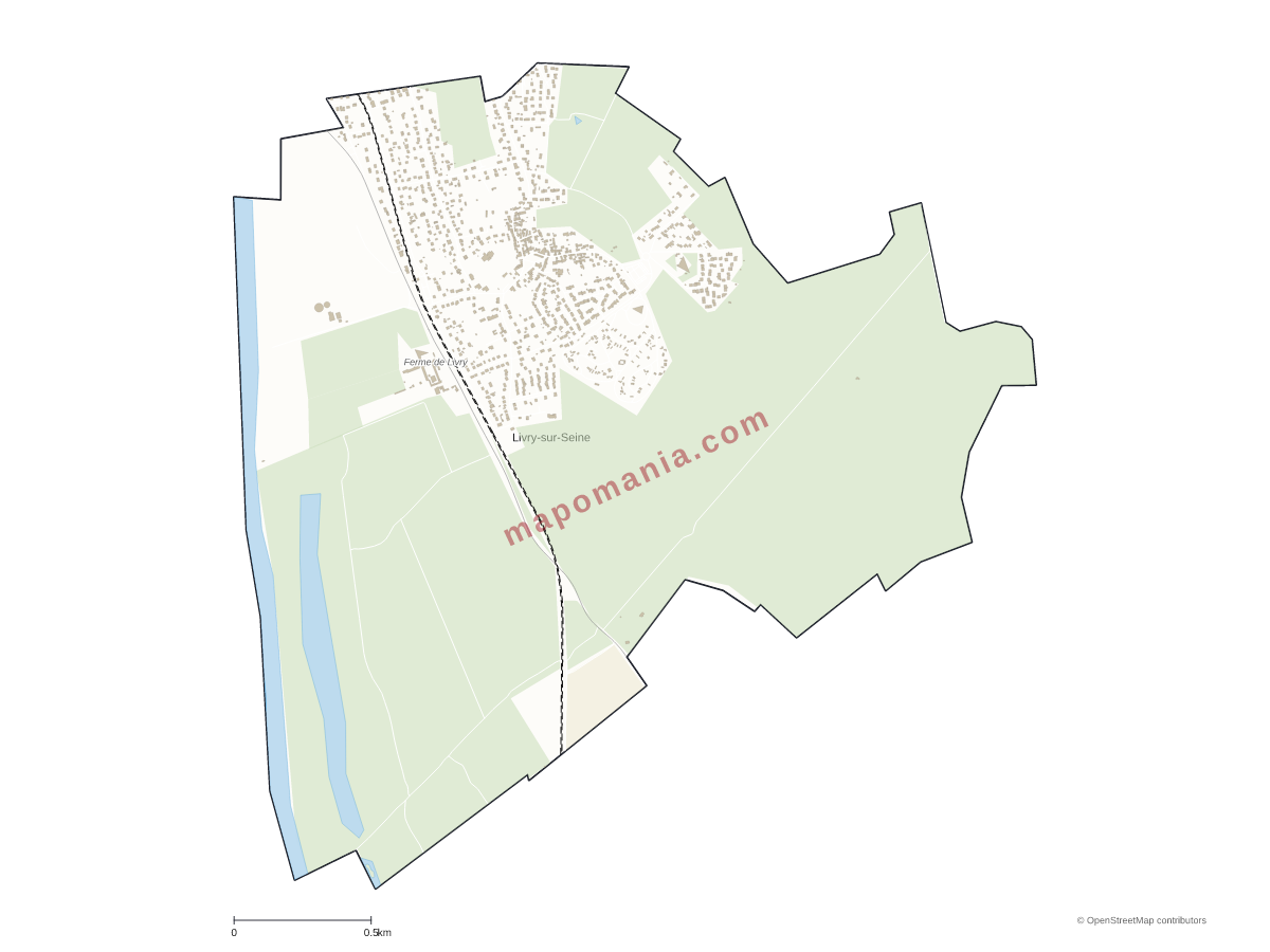 Carte de Livry-sur-Seine à personnaliser