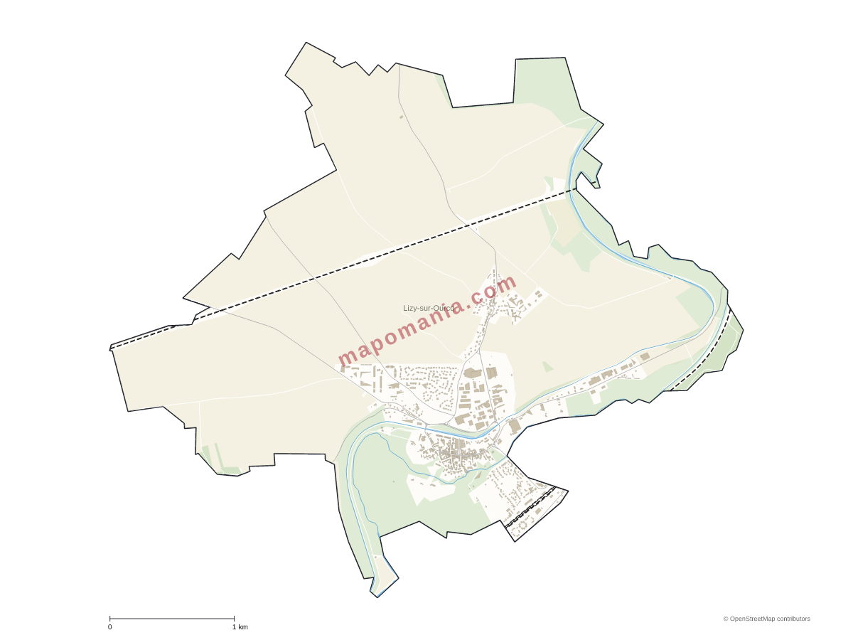 Carte de Lizy-sur-Ourcq à personnaliser