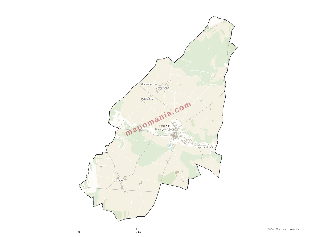 Carte de Lorrez-le-Bocage-Préaux à personnaliser