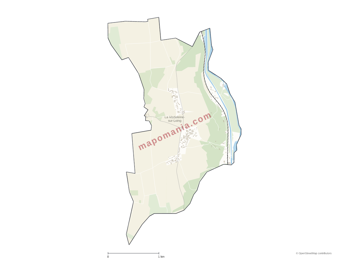 Carte de La Madeleine-sur-Loing à personnaliser