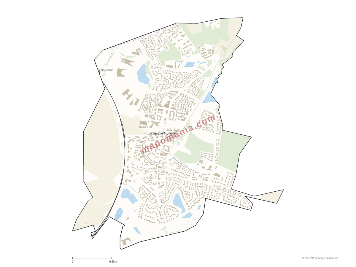 Carte de Magny-le-Hongre à personnaliser