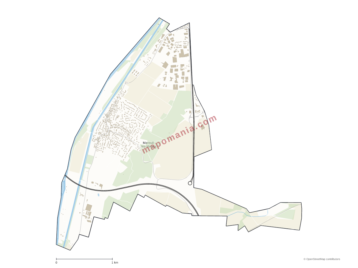Carte de Mareuil-lès-Meaux à personnaliser