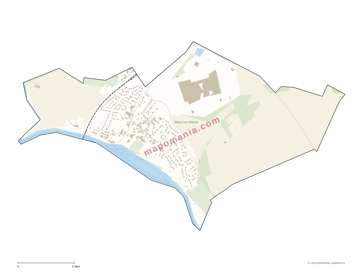 Carte de Mary-sur-Marne à personnaliser