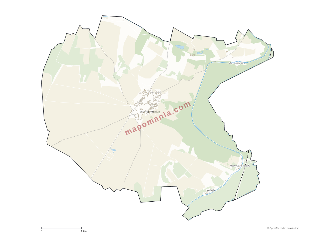 Carte de May-en-Multien à personnaliser