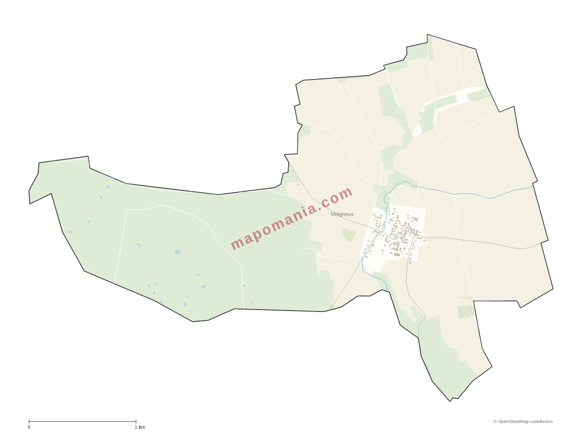 Carte de Meigneux à personnaliser