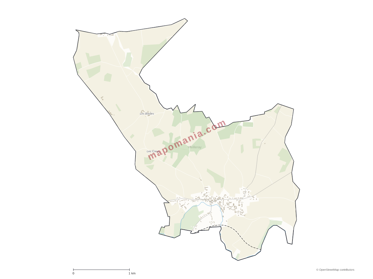 Carte de Meilleray à personnaliser