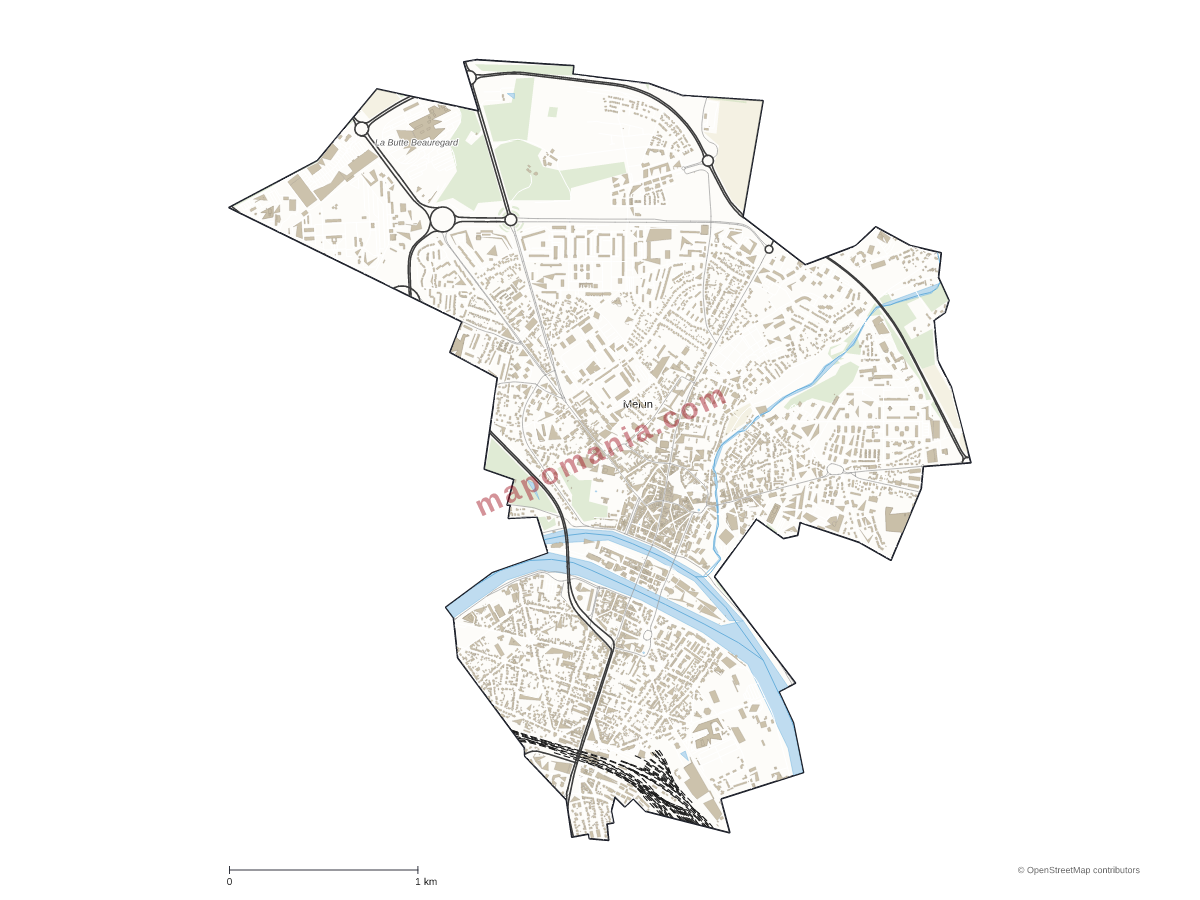 Carte de Melun à personnaliser