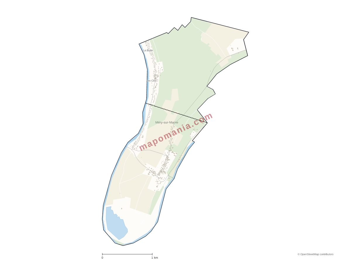 Carte de Méry-sur-Marne à personnaliser