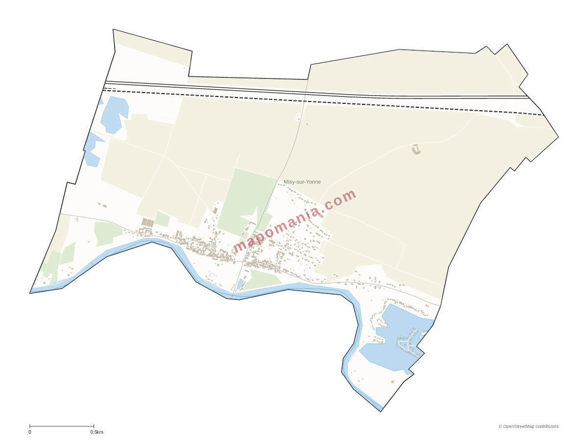 Carte de Misy-sur-Yonne à personnaliser