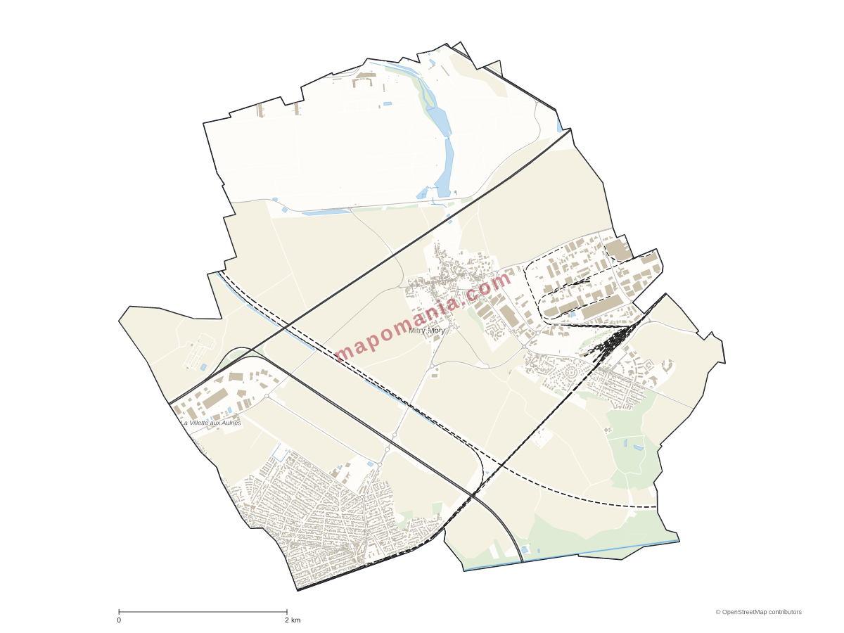 Carte de Mitry-Mory à personnaliser