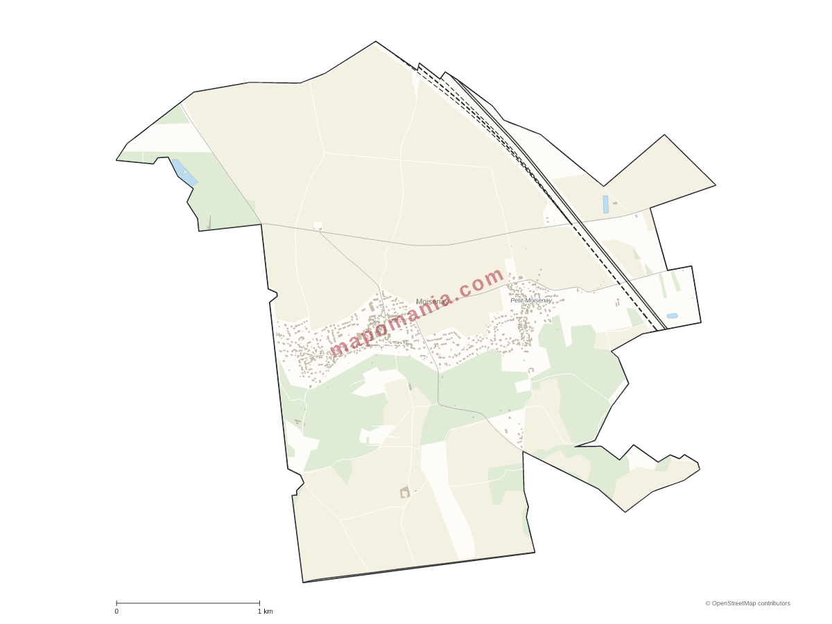 Carte de Moisenay à personnaliser