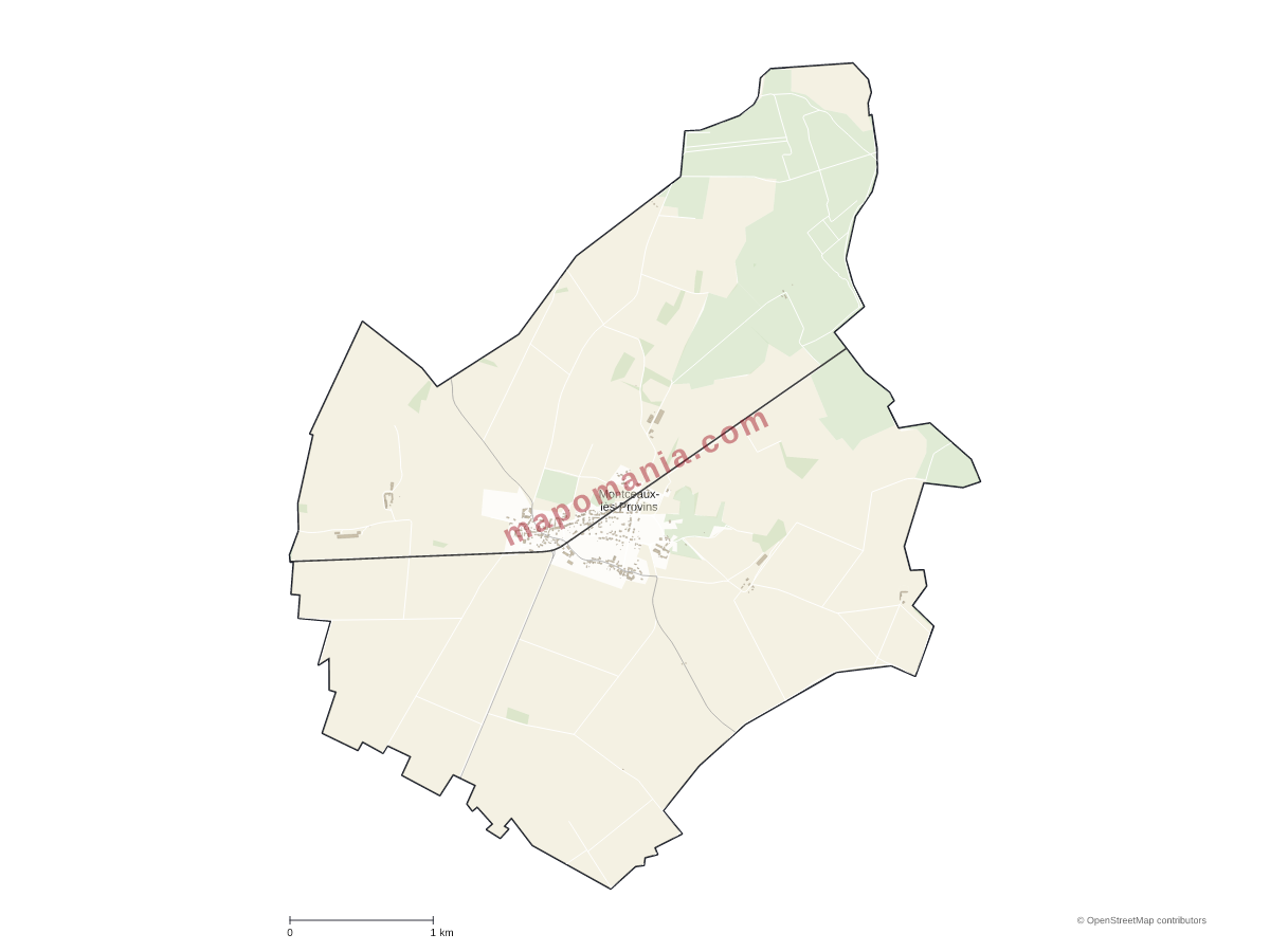 Carte de Montceaux-lès-Provins à personnaliser