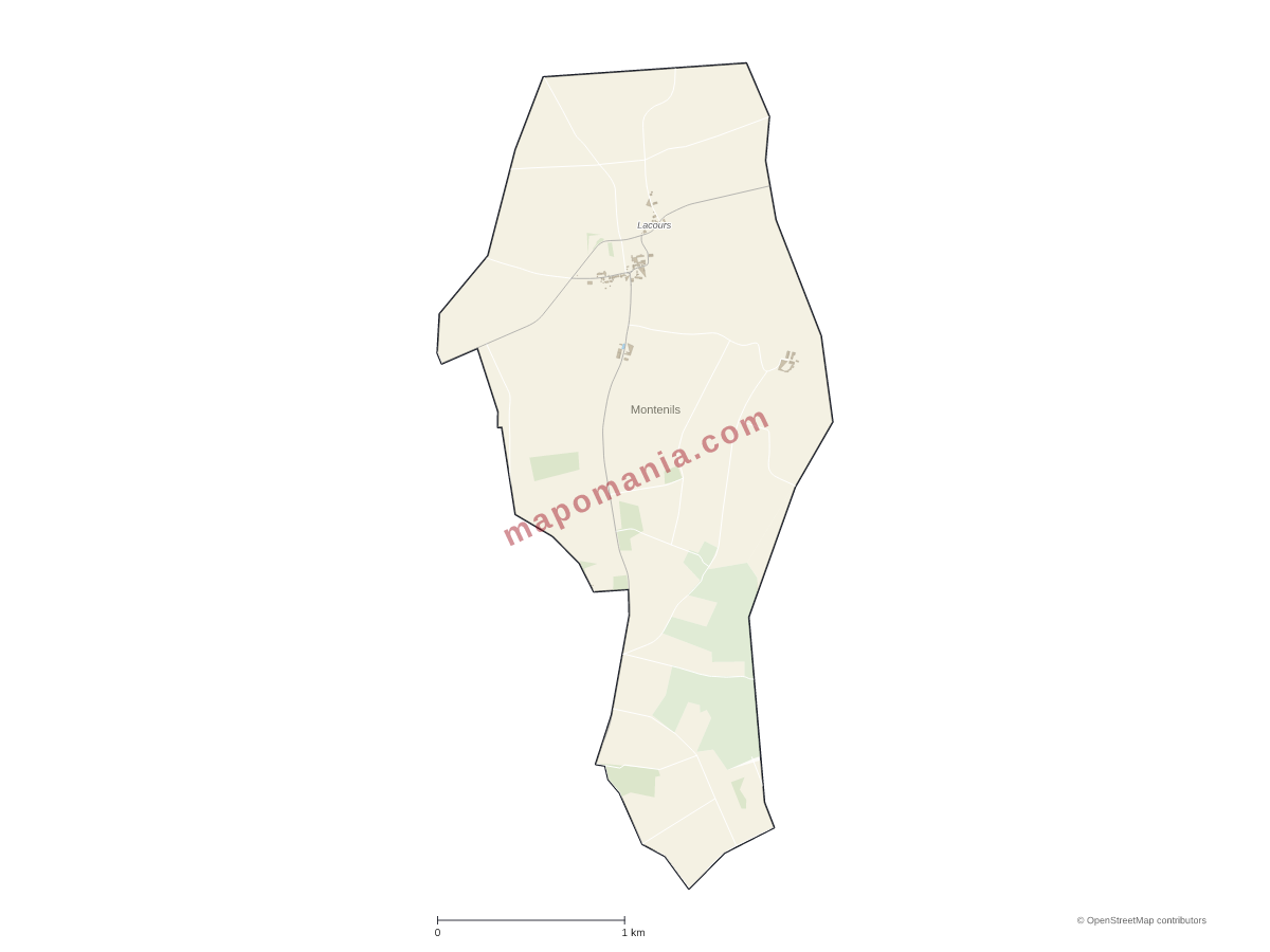 Carte de Montenils à personnaliser