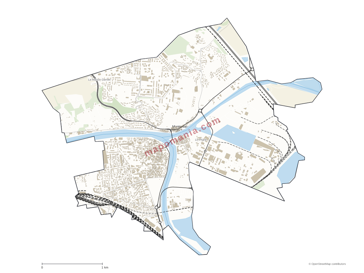 Carte de Montereau-Fault-Yonne à personnaliser