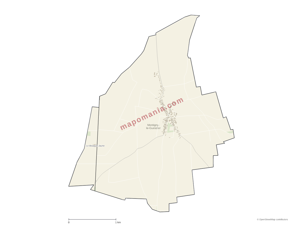 Carte de Montigny-le-Guesdier à personnaliser