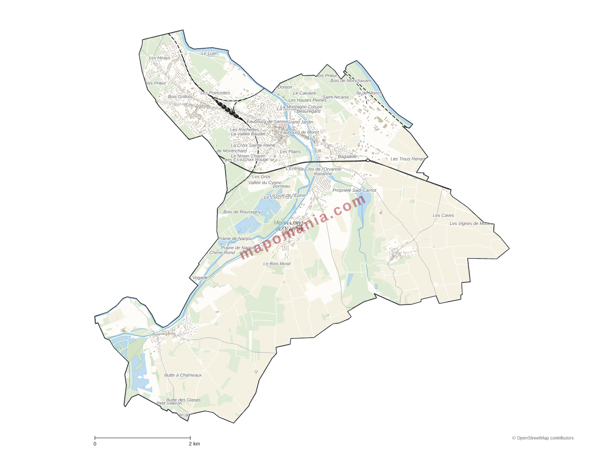 Carte de Moret-Loing-et-Orvanne à personnaliser