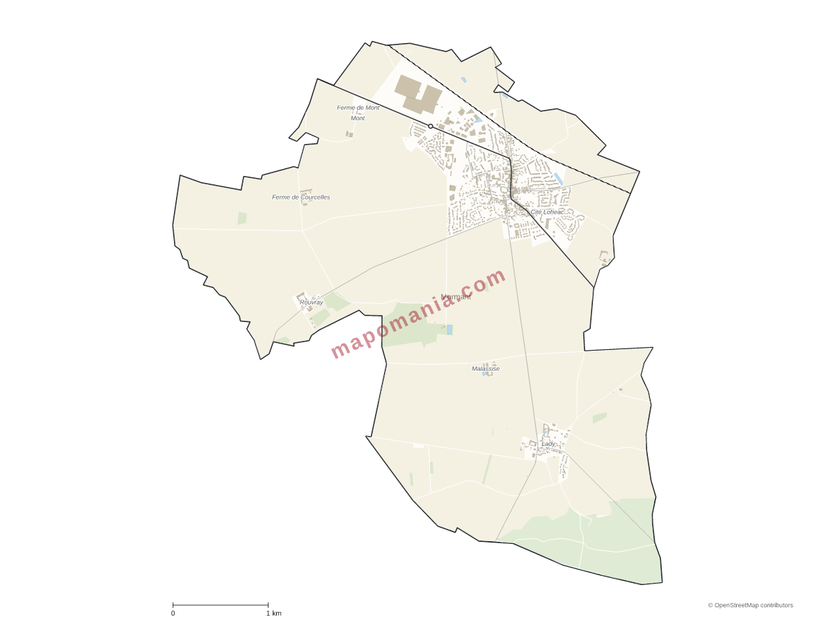 Carte de Mormant à personnaliser