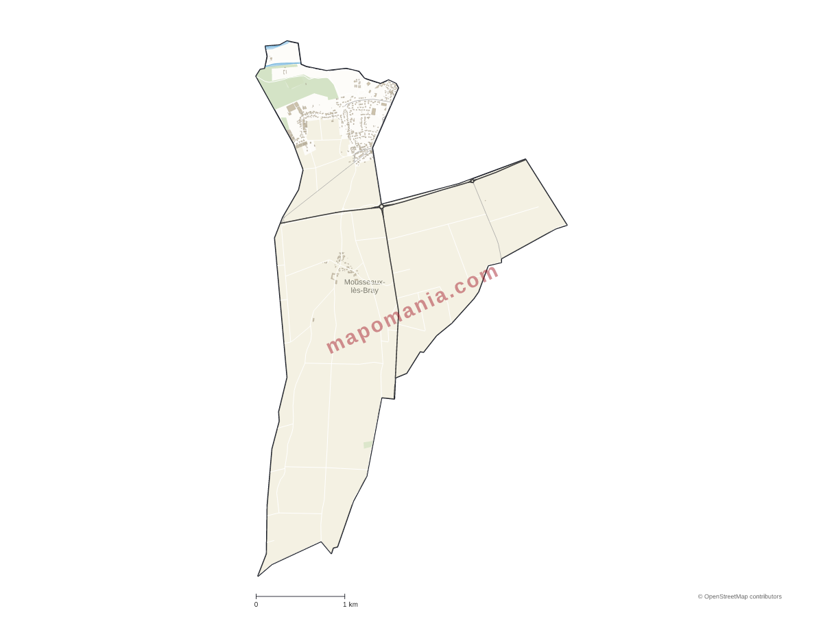 Carte de Mousseaux-lès-Bray à personnaliser