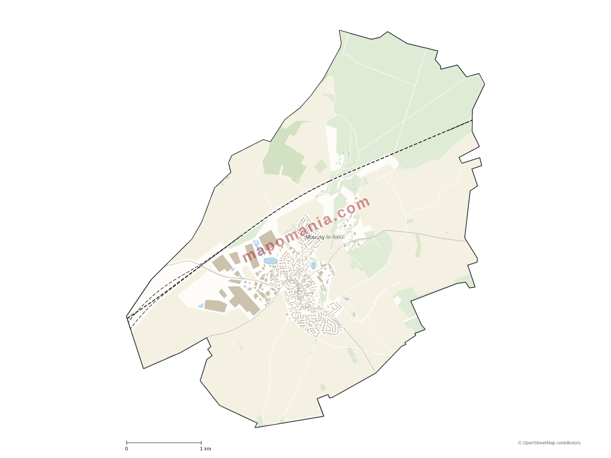 Carte de Moussy-le-Neuf à personnaliser