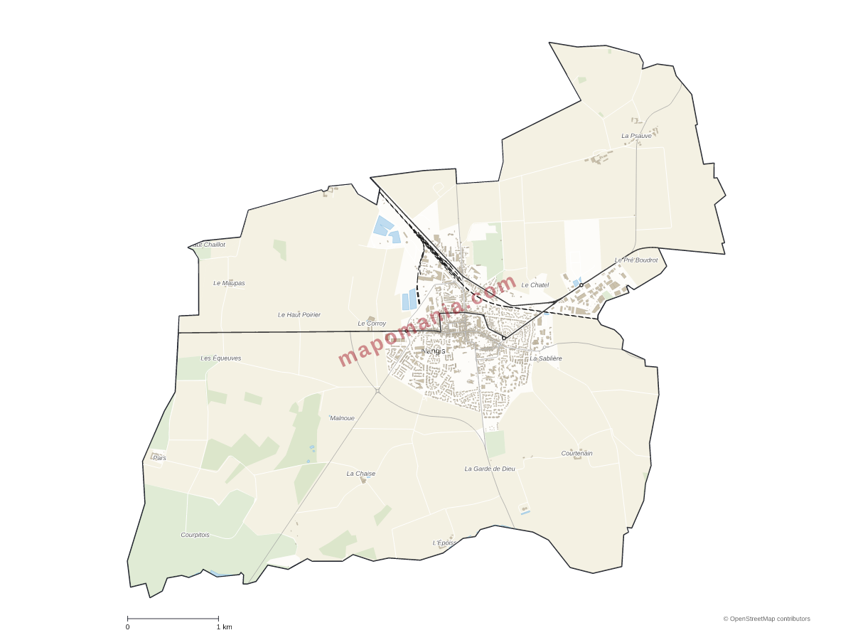 Carte de Nangis à personnaliser