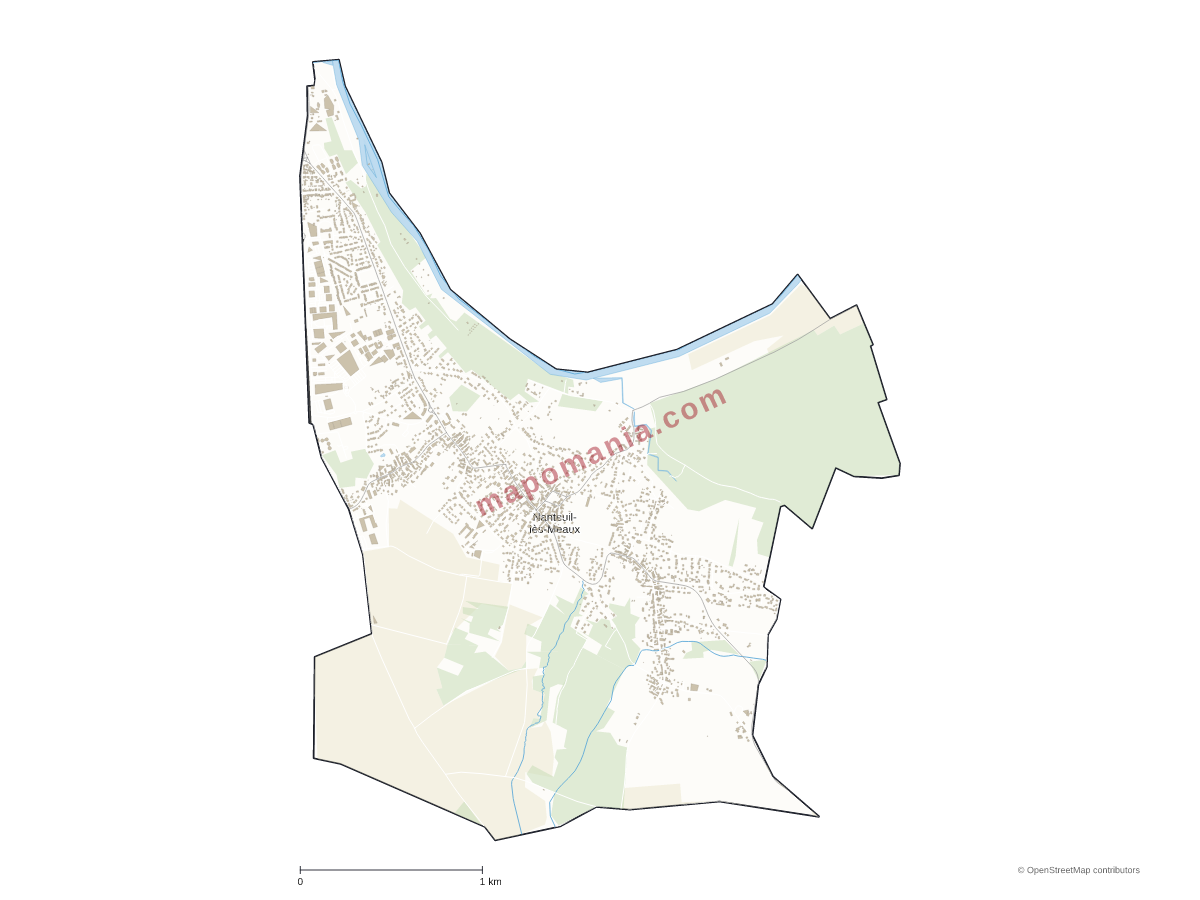 Carte de Nanteuil-lès-Meaux à personnaliser