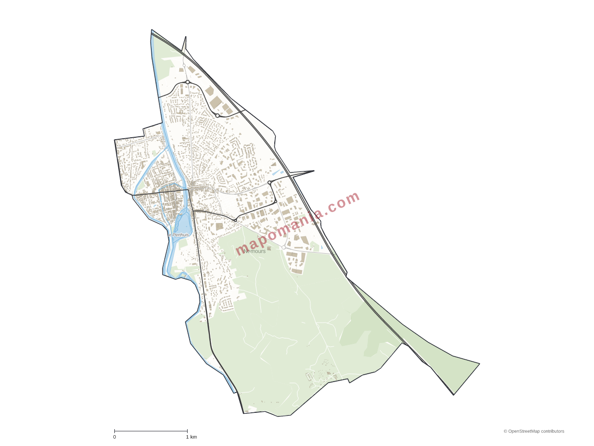 Carte de Nemours à personnaliser