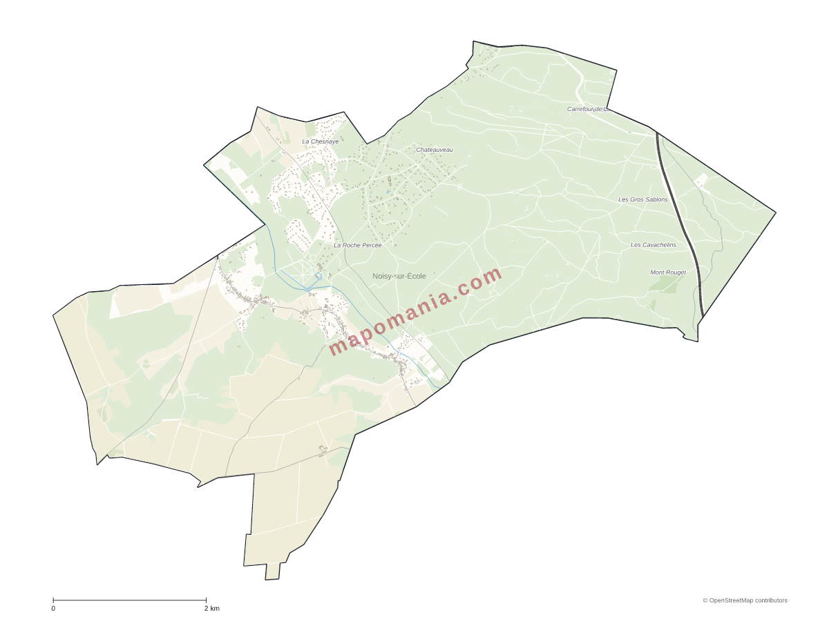 Carte de Noisy-sur-École à personnaliser