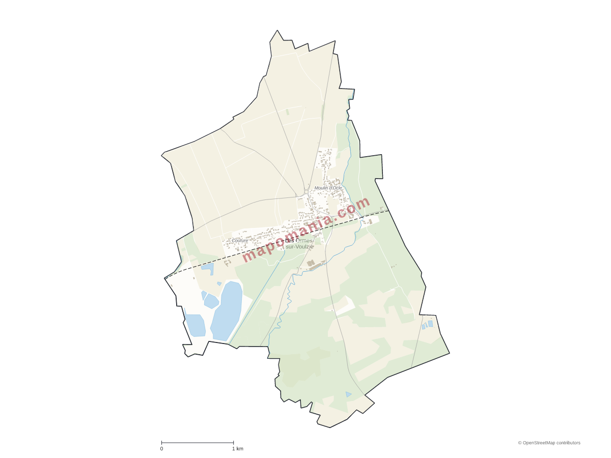 Carte de Les Ormes-sur-Voulzie à personnaliser