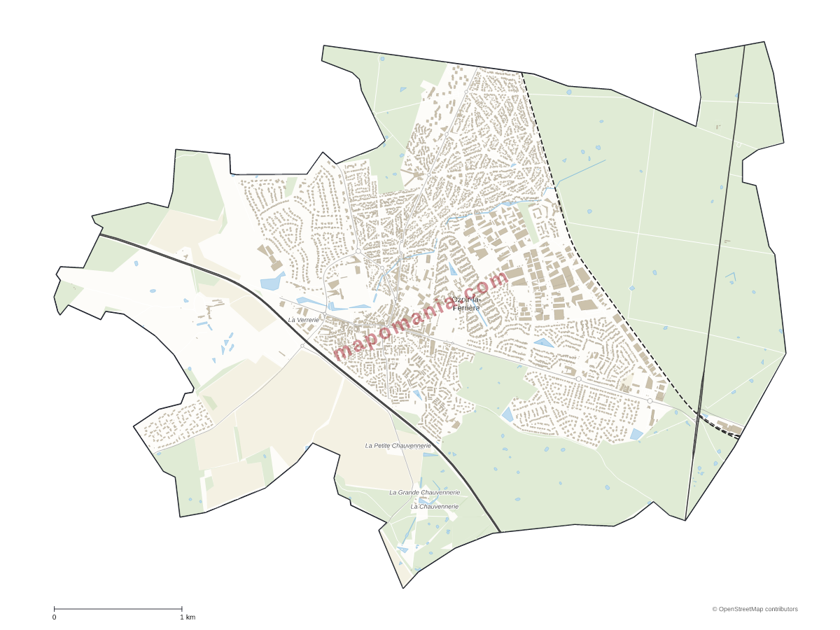 Carte de Ozoir-la-Ferrière à personnaliser