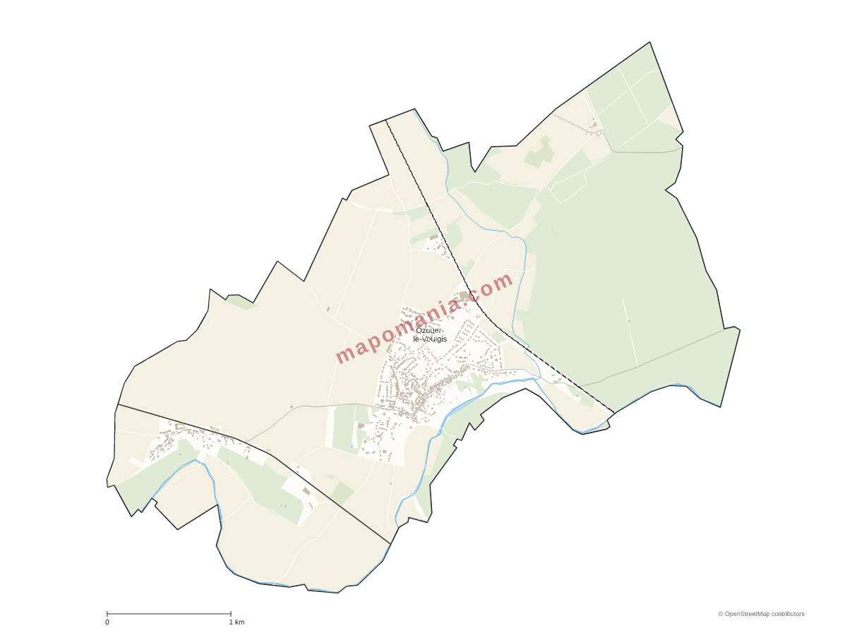 Carte de Ozouer-le-Voulgis à personnaliser