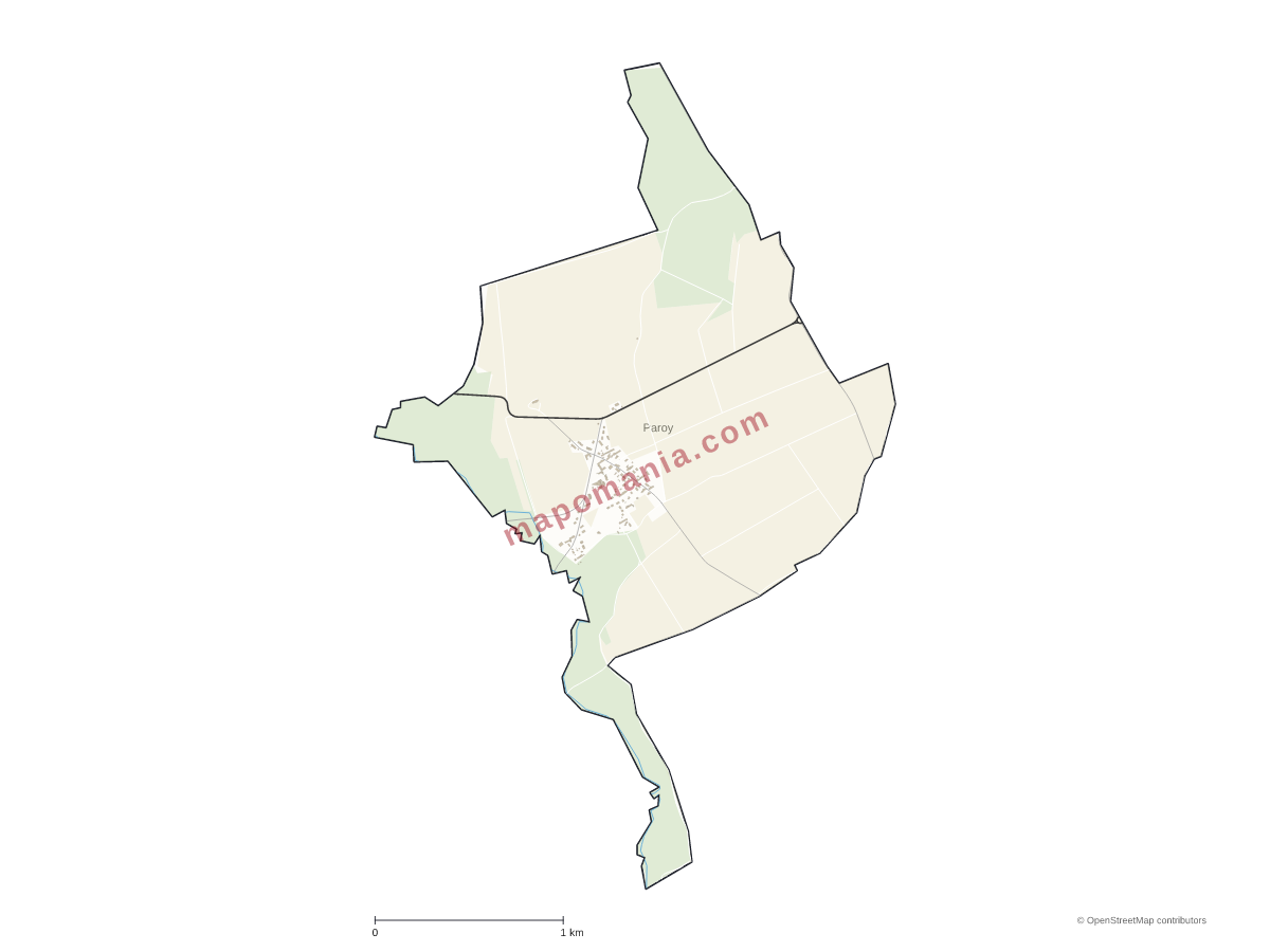 Carte de Paroy à personnaliser
