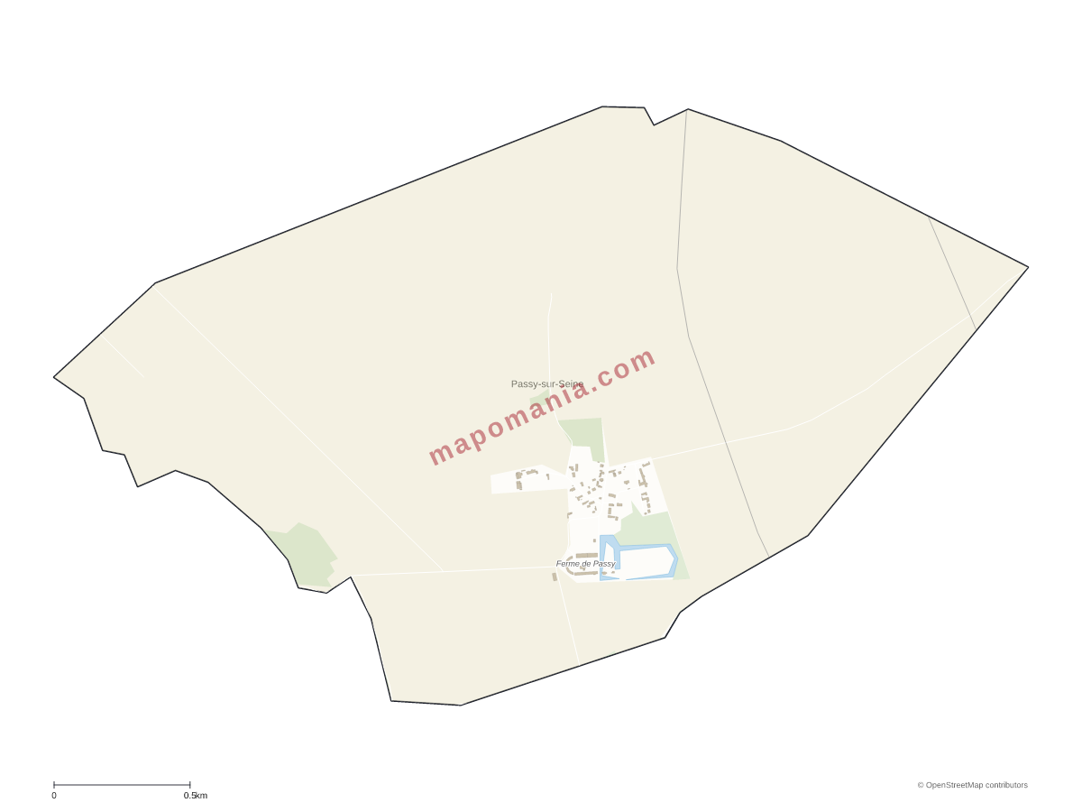 Carte de Passy-sur-Seine à personnaliser